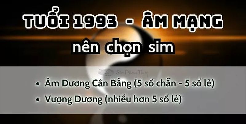 Âm dương sim hợp tuổi 1993